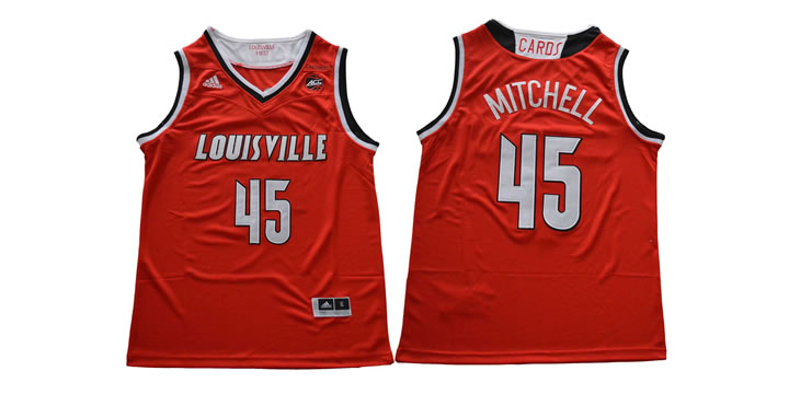 Louisville Cardinals 45 Donovan Mitchell Red College Basketball Jersey,We sell and wholesale Louisville Cardinals 45 Donovan Mitchell Red College Basketball Jersey on line form chian!